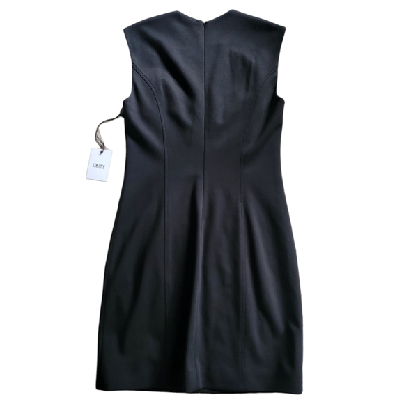 NWT DEITY New‎ York Black Sleeveless Cut-Out Mini A-line Minimalist Dress Size 8 - Picture 7 of 11